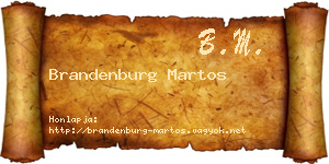 Brandenburg Martos névjegykártya